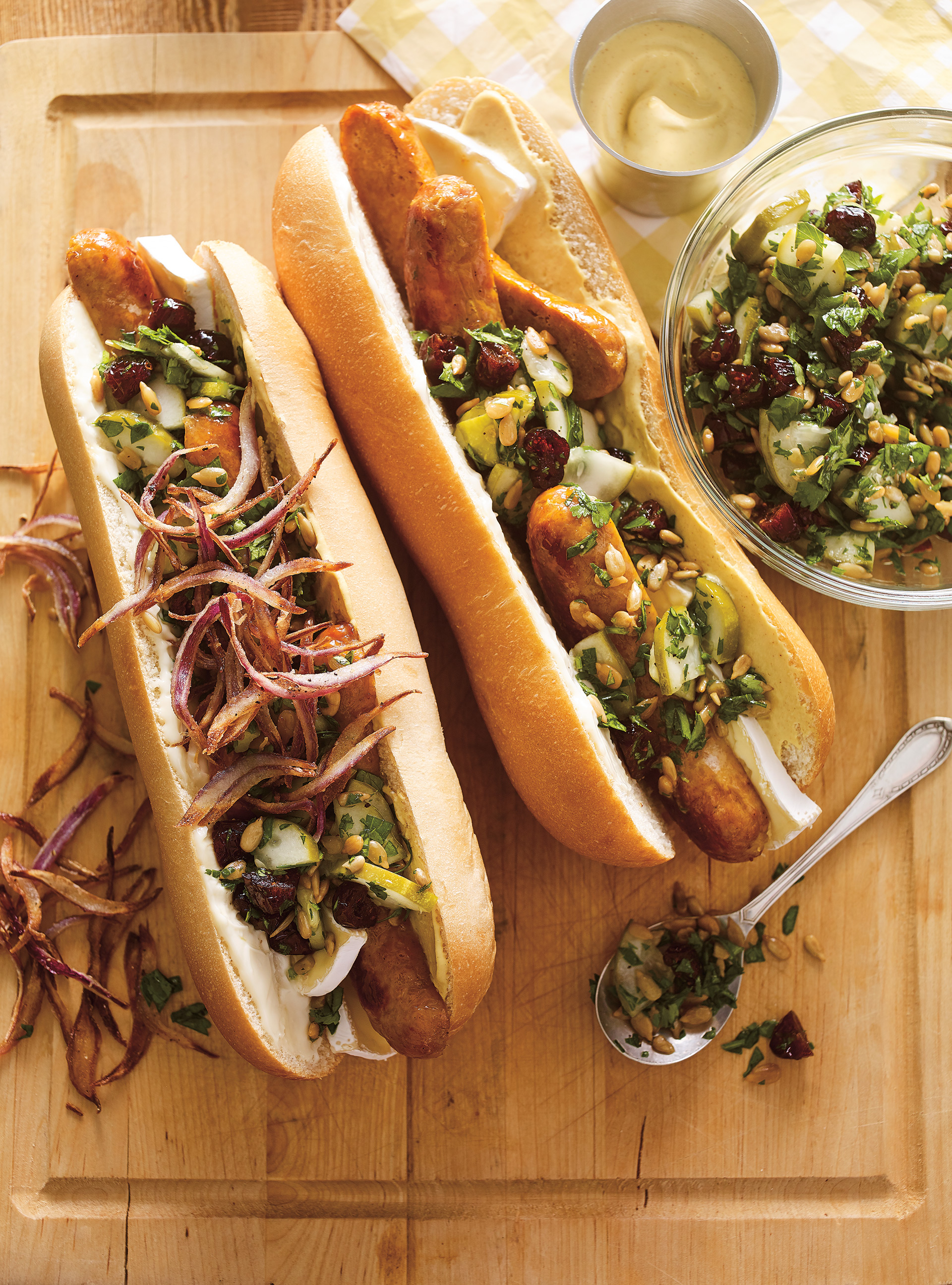 Hot Dogs with Cranberry and Pickle Persillade